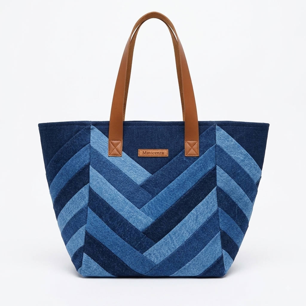 Mavicenza Denim Patchwork Omuz Çantası