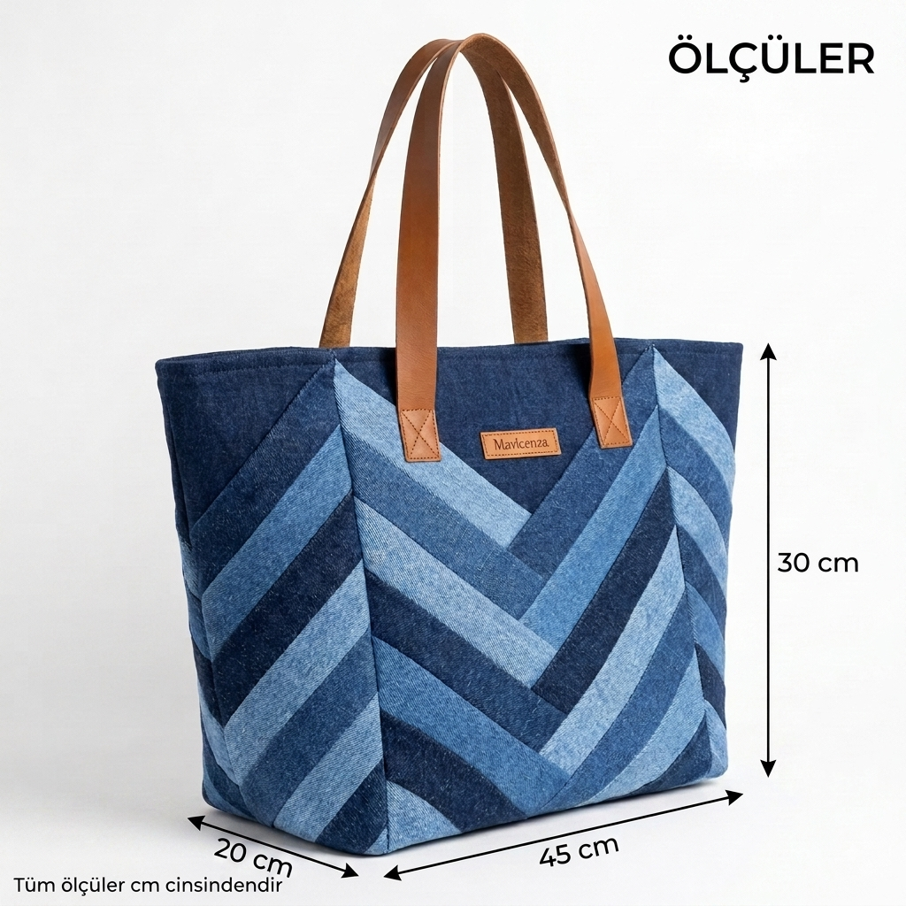 Mavicenza Denim Patchwork Omuz Çantası - Görsel 4