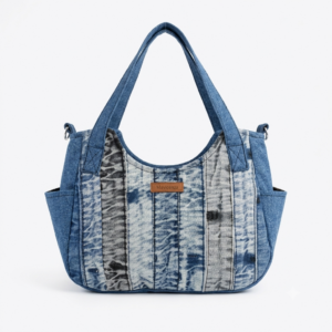 Mavicenza El Yapımı Patchwork Detaylı Denim Omuz ve Kol Çantası